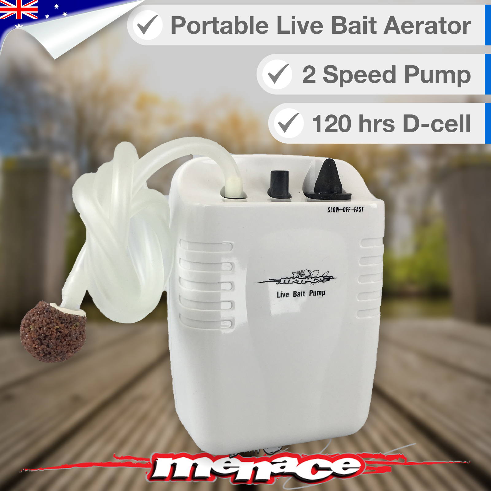 Live Bait AERATOR Air Pump 120+ hrs Fish Tank, Oxygen, Bubbles